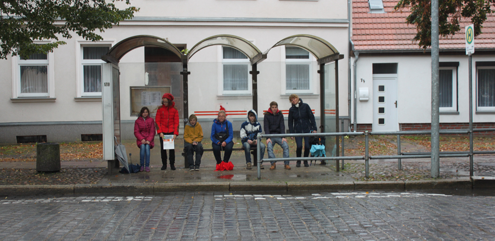 Die Bushaltestelle an der Wittenberger Straße