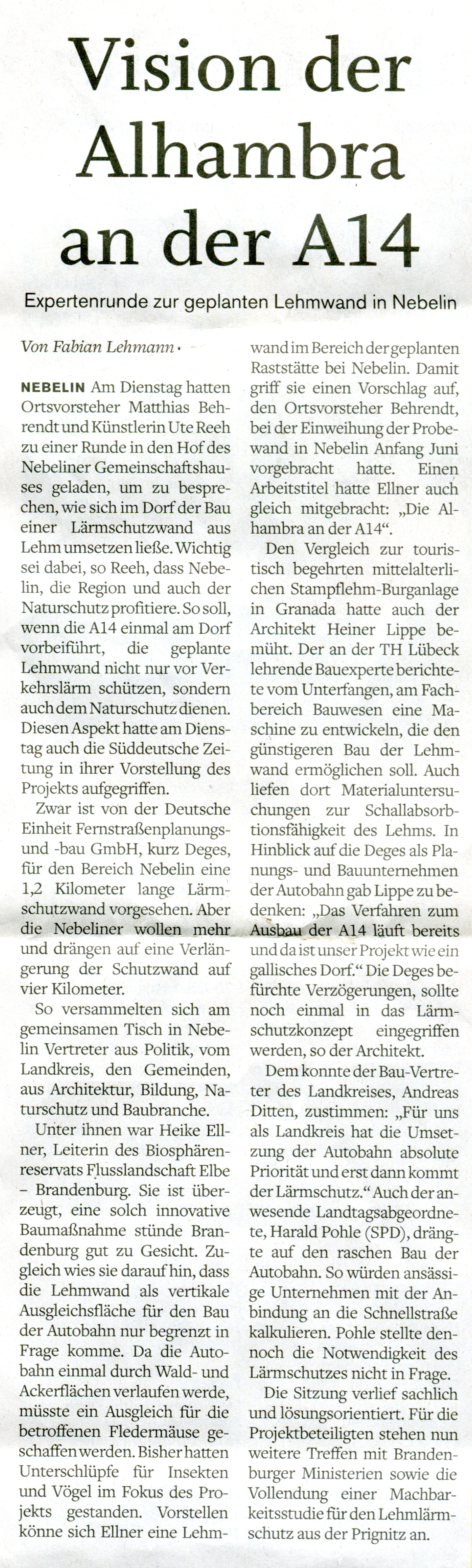 Artikel im "Prignitzer" 31.07.2020